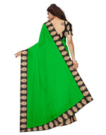 Chanderi Cotton Kalamkari  Bordered Green Saree With Kalamkari Blouse