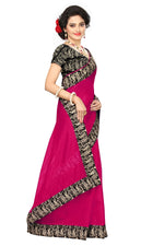 Chanderi Cotton Kalamkari  Bordered Pink Saree With Kalamkari Blouse
