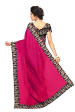 Chanderi Cotton Kalamkari  Bordered Pink Saree With Kalamkari Blouse