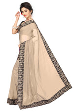 Chanderi Cotton Kalamkari  Bordered White Saree With Kalamkari Blouse