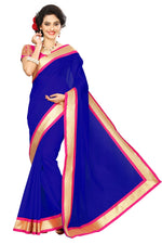 Chanderi Cotton Kalamkari  Bordered Saree With Kalamkari Blouse