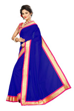 Chanderi Cotton Kalamkari  Bordered Saree With Kalamkari Blouse