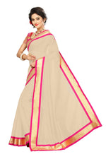 Chanderi Cotton Kalamkari  Bordered White Saree With Kalamkari Blouse