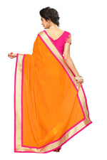 Chanderi Cotton Kalamkari  Bordered Masturd Saree With Kalamkari Blouse