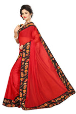 Chanderi Cotton Kalamkari  Bordered Saree With Kalamkari Blouse