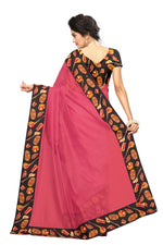 Chanderi Cotton Kalamkari  Bordered Peach  Saree With Kalamkari Blouse