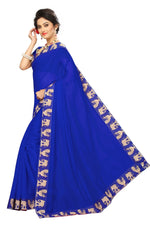 Chanderi Cotton Kalamkari  Bordered Saree With Kalamkari Blouse