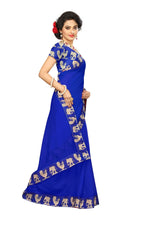 Chanderi Cotton Kalamkari  Bordered Saree With Kalamkari Blouse