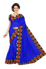 Chanderi Cotton Kalamkari  Bordered Saree With Kalamkari Blouse