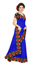 Chanderi Cotton Kalamkari  Bordered Saree With Kalamkari Blouse
