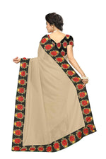 Chanderi Cotton Kalamkari  Bordered Cream Saree With Kalamkari Blouse