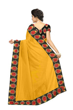 Chanderi Cotton Kalamkari  Bordered Yellow Saree With Kalamkari Blouse