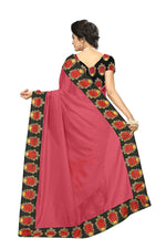 Chanderi Cotton Kalamkari  Bordered Pink Saree With Kalamkari Blouse