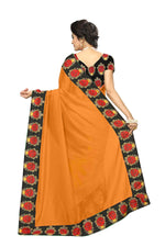 Chanderi Cotton Kalamkari  Bordered  Masturd  Saree With Kalamkari Blouse