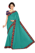 Chanderi Cotton Kalamkari  Bordered Saree With Kalamkari Blouse