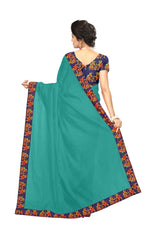 Chanderi Cotton Kalamkari  Bordered Saree With Kalamkari Blouse