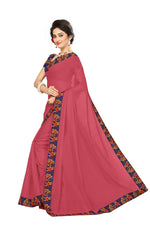 Chanderi Cotton Kalamkari  Bordered Peach Saree With Kalamkari Blouse