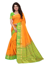 Women's Tusser Silk Kanjivaram Saree With Blouse