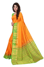 Women's Tusser Silk Kanjivaram Saree With Blouse