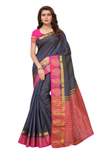 Women's Tusser Silk Kanjivaram Saree With Blouse