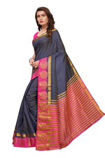Women's Tusser Silk Kanjivaram Saree With Blouse