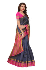 Women's Tusser Silk Kanjivaram Saree With Blouse