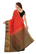 Women's Tusser Silk Kanjivaram Red Saree With Blouse