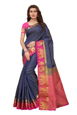 Women's Tusser Silk Kanjivaram Saree With Blouse
