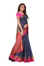 Women's Tusser Silk Kanjivaram Saree With Blouse