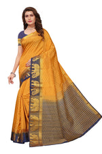 Women's Tusser Silk Kanjivaram Saree With Blouse