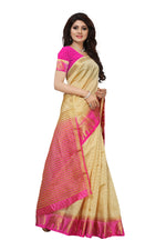 Women's Tusser Silk Kanjivaram Gold Saree With Blouse