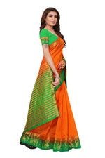 Women's Tusser Silk Kanjivaram Saree With Blouse