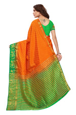 Women's Tusser Silk Kanjivaram Saree With Blouse