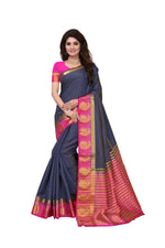 Women's Tusser Silk Kanjivaram Saree With Blouse