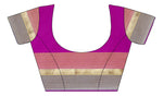Womens Pink Color Cotton Silk Saree With Plain With Jari Border Work