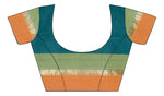 Womens Rama Color Cotton Silk Saree With Plain With Jari Border Work