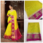 Womens Yellow Color Marquriy silk Saree With Blouse