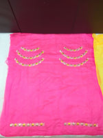 Womens Yellow Color Georgette Saree With Embroidery Work