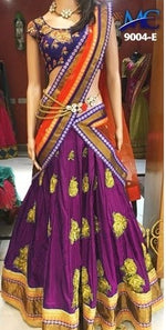 Womens Wine Color  SATIN Lehanga Choli