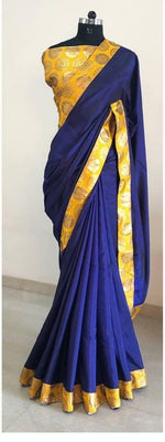 Womens Yellow Color Sana Silk Saree With Jacquard Less And Blouse