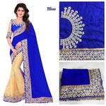 Womens Blue Color Georgette & Heavy Lycra Scut Saree With Blouse